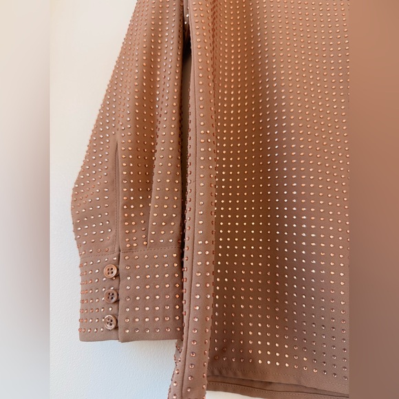 Reiss Brown Blouse with crystals Pattern - Picture 2 of 9
